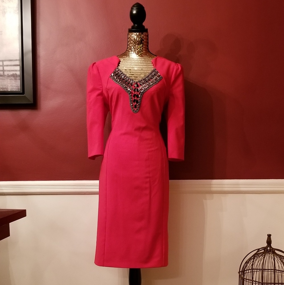 Lasagrada Crystal Beaded Embellished Cocktail Dress